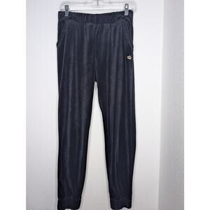 Juicy Couture Black Velour Y2K Trackpants Crown Queen L